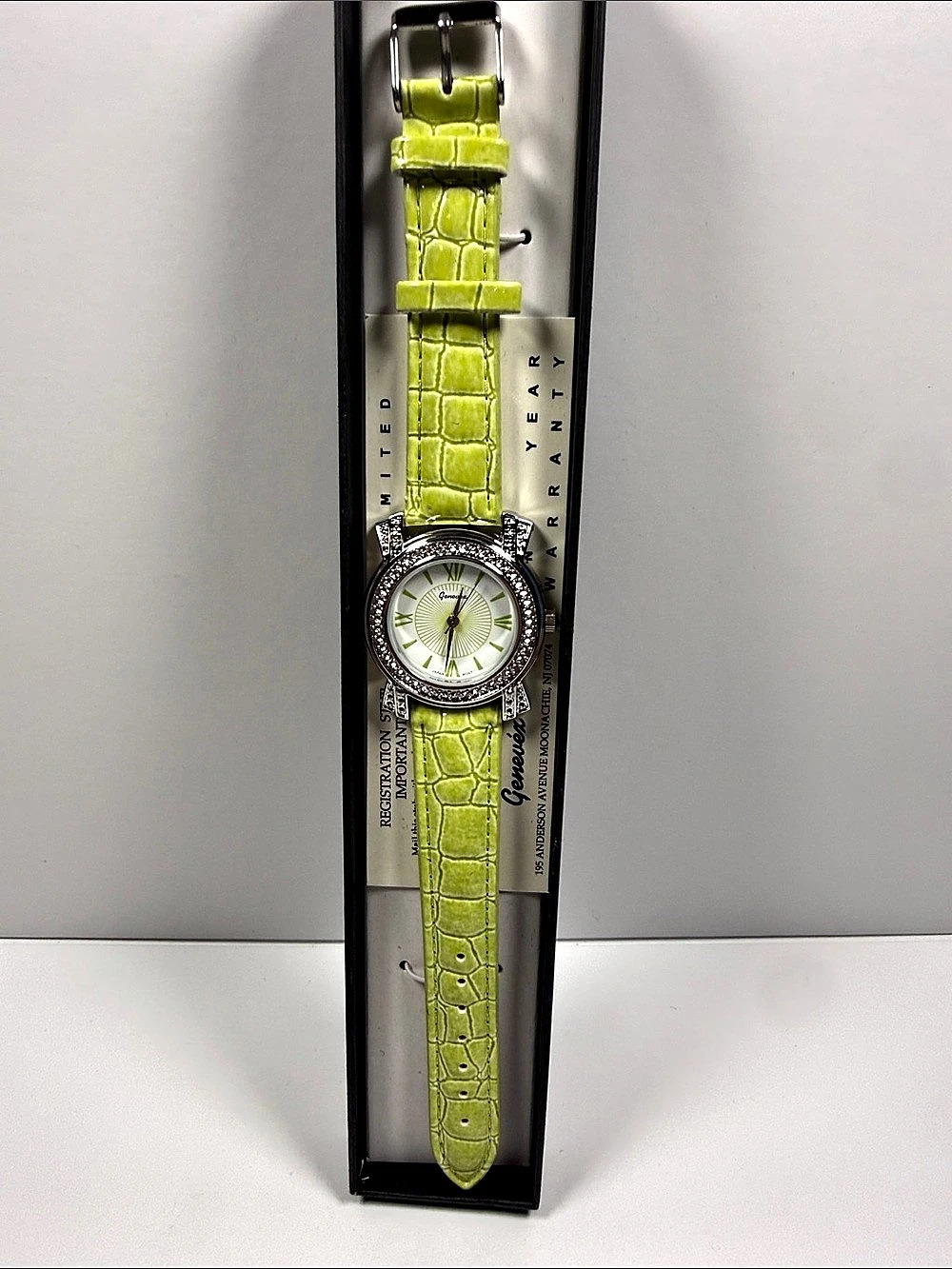 Geneva Green Crystal-Accent Watch NWT